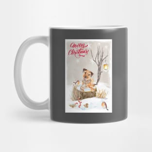 Border Terrier Merry Christmas Santa Dog Mug